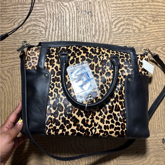 Talbots Leopard and Black Satchel - Picture 3 of 5